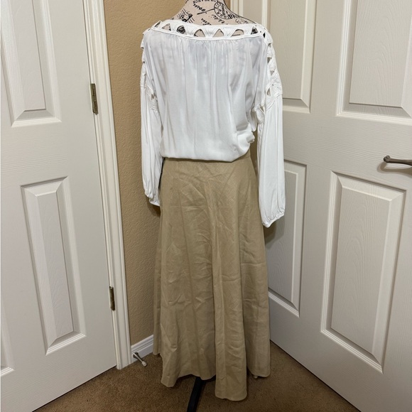 New Lauren Ralph Lauren Beige A-Line Skirt - Picture 2 of 4
